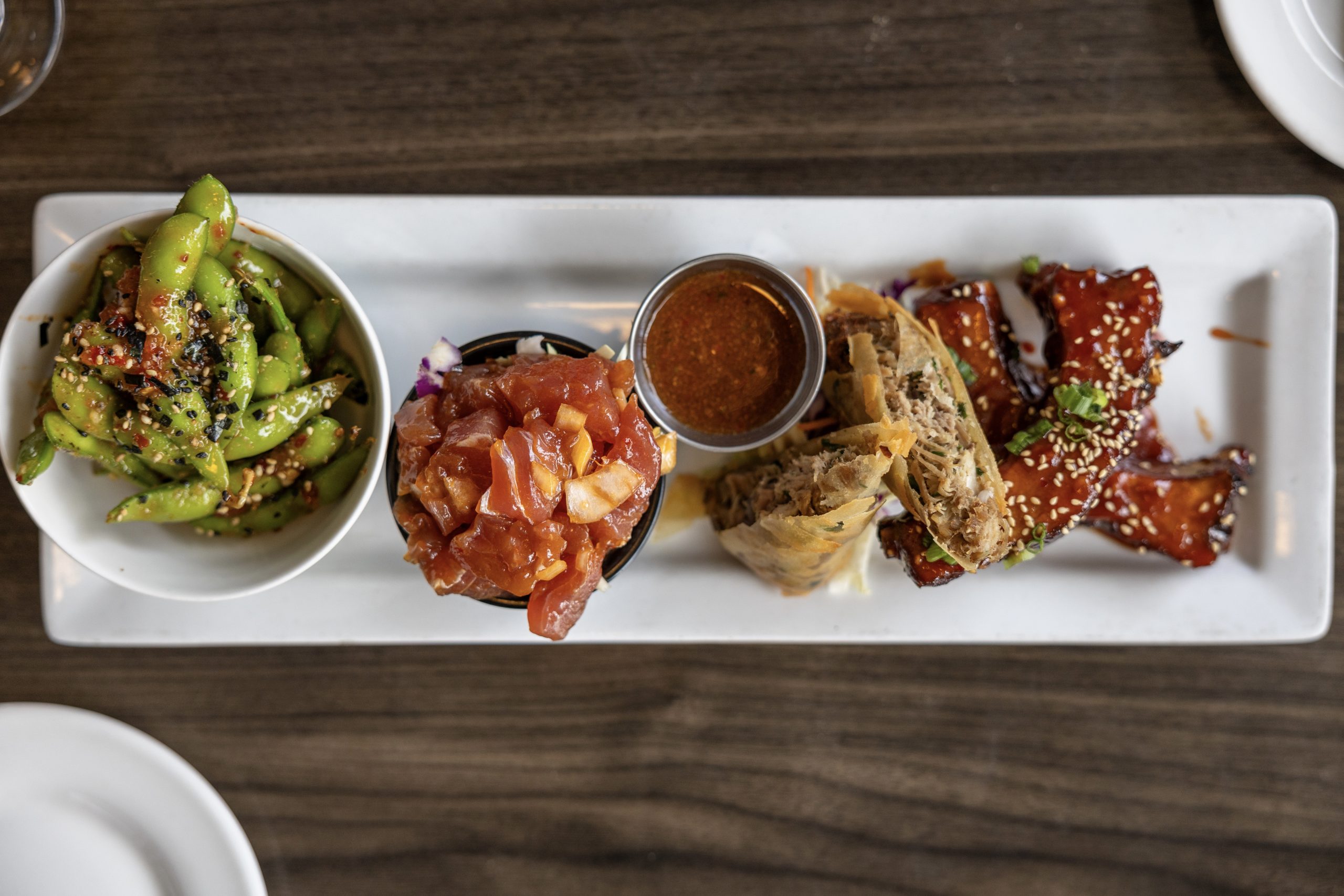 pupu platter from jackie rey's hilo on big island hawaii