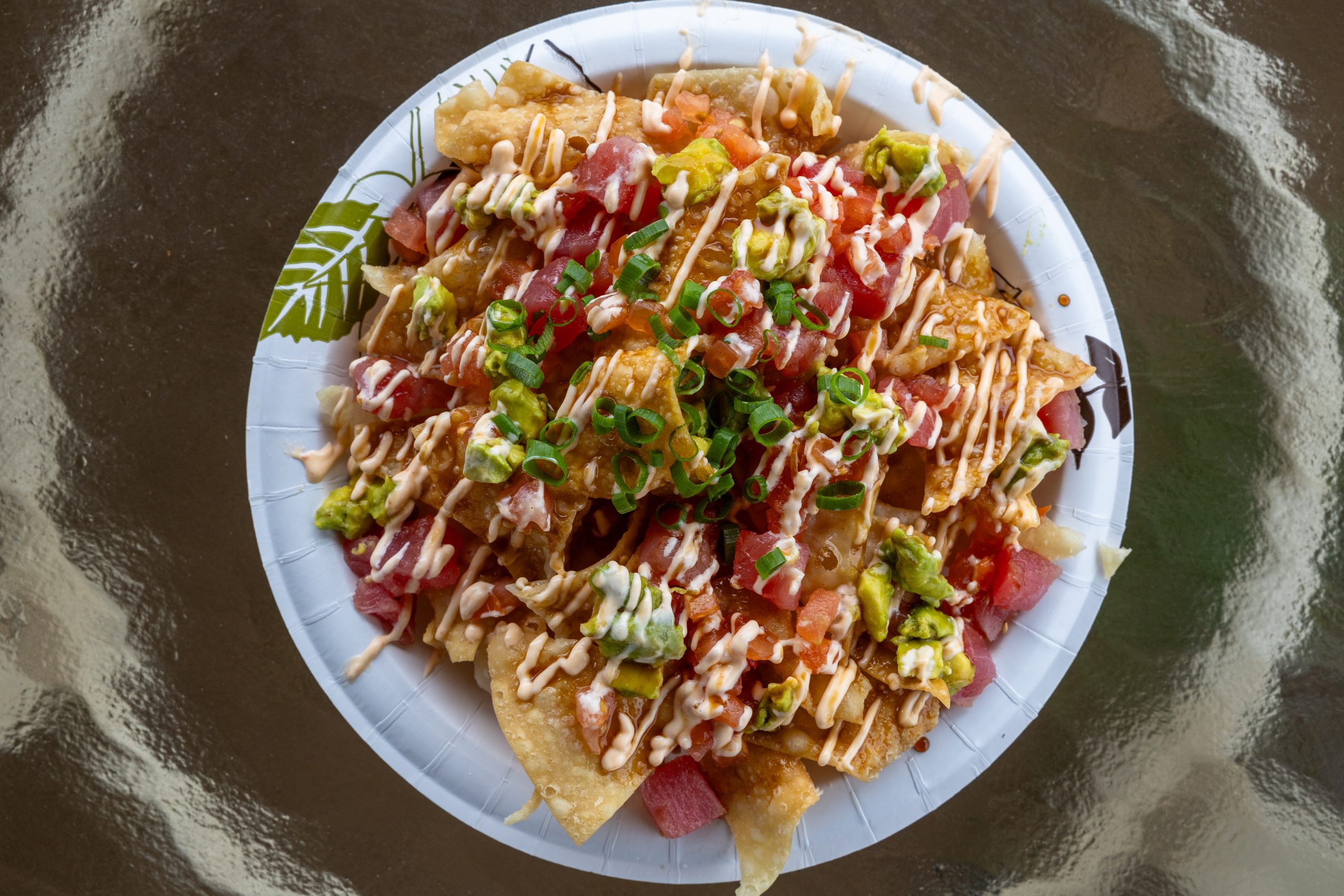 poke nachos from fresh off the grid on big island hawaii