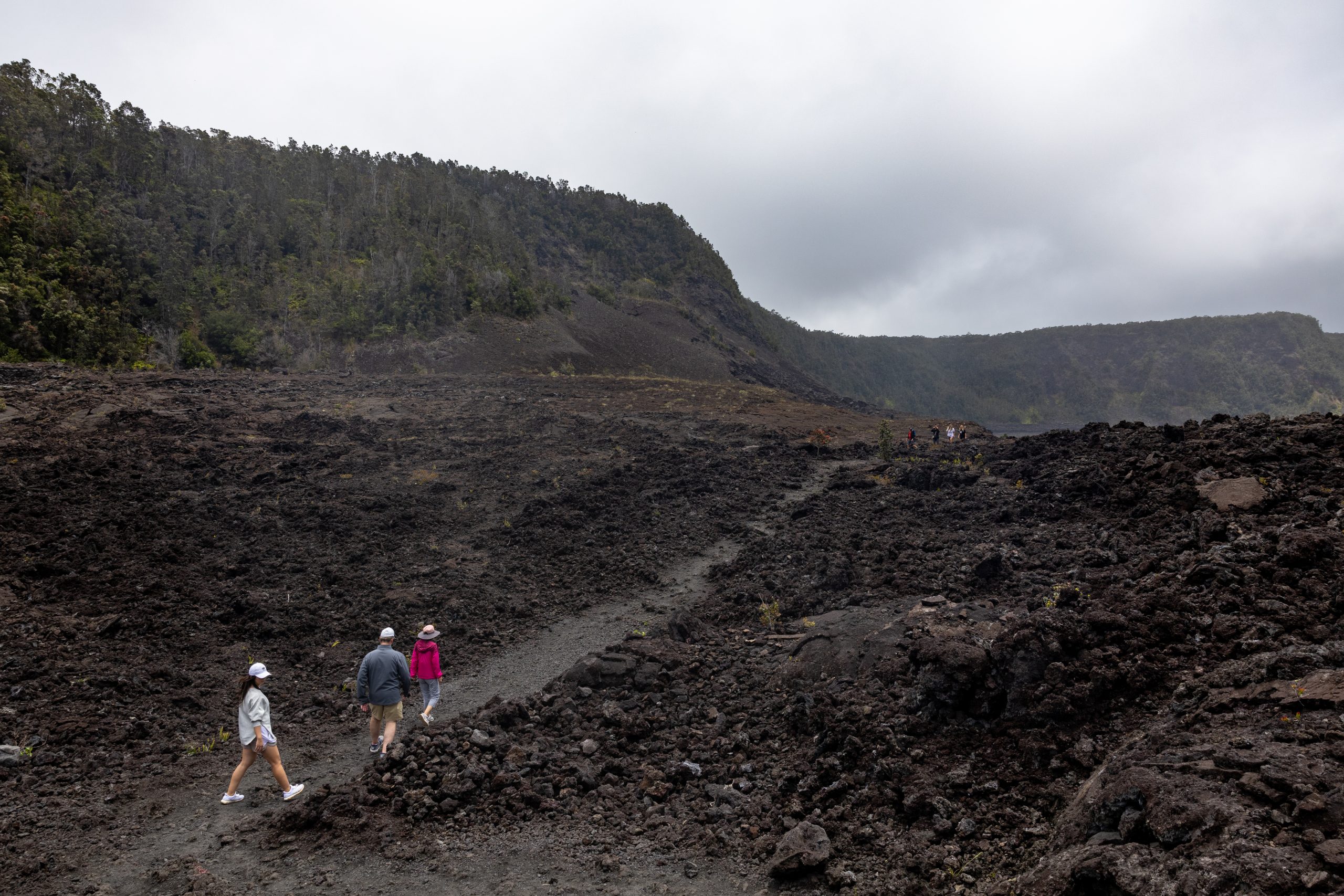 kilauea iki & crater rim trail at volcanoes national park on big island hawaii