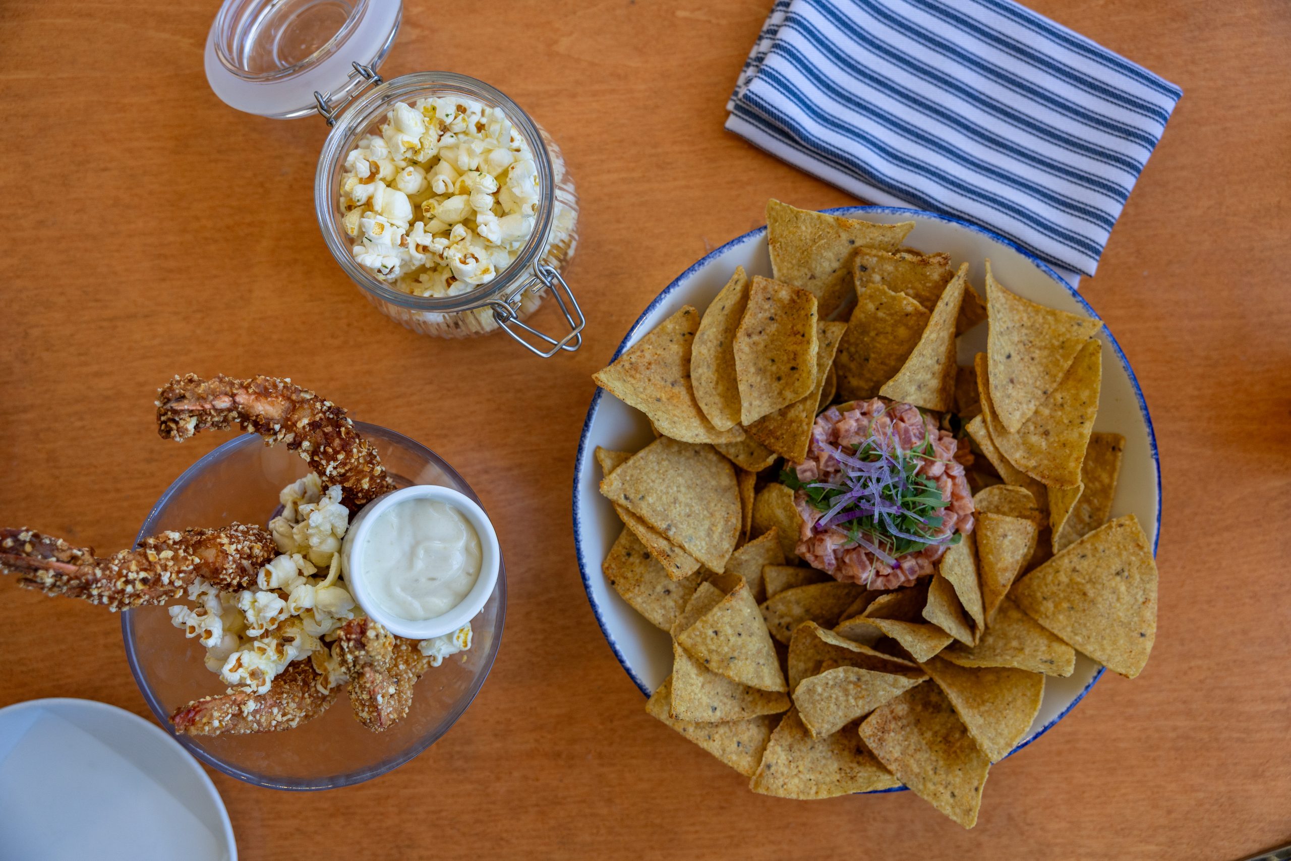 arizona biltmore mcarthur's rosemary heirloom popcorn and tuna tartare and popcorn’d shrimp